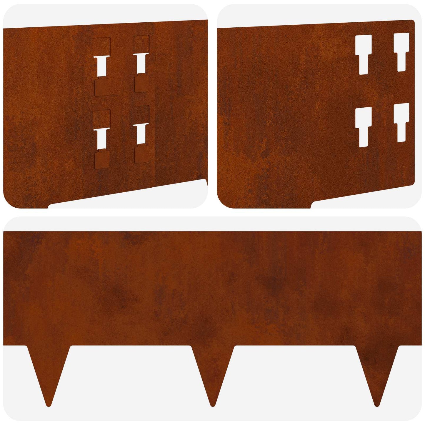 vidaXL Περίγραμμα γκαζόν 30 τμχ. 100 x 20 cm Ατσάλι Σκ rusty