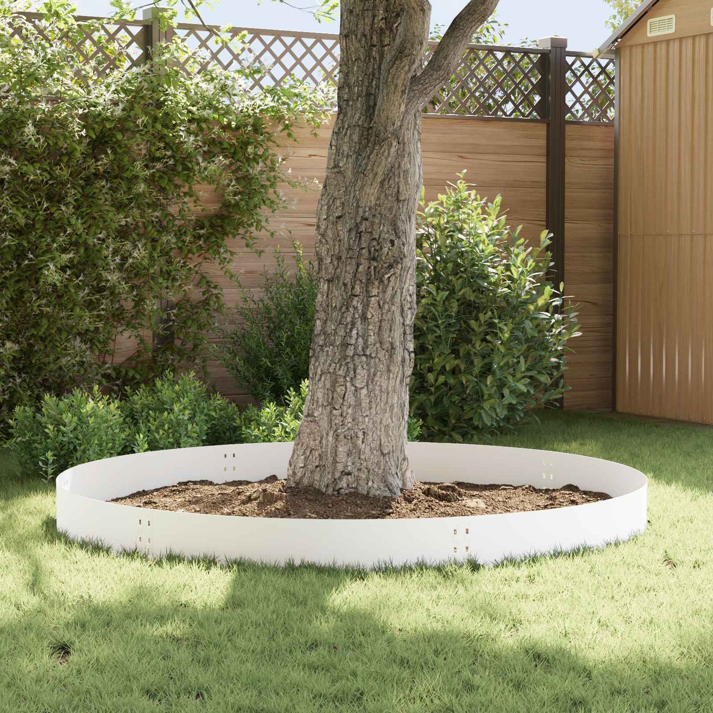 vidaXL Περίγραμμα γκαζόν 30 τμχ. 100 x 25 cm Ατσάλι Λευκό