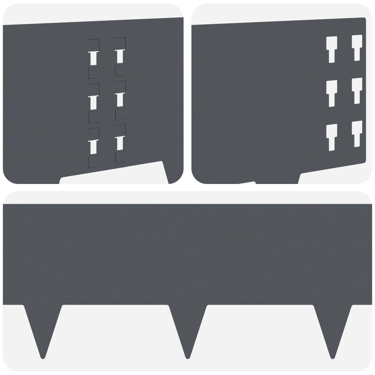 vidaXL Περίγραμμα γκαζόν 10 τμχ. 100 x 25 cm Ατσάλι Ανθρακί