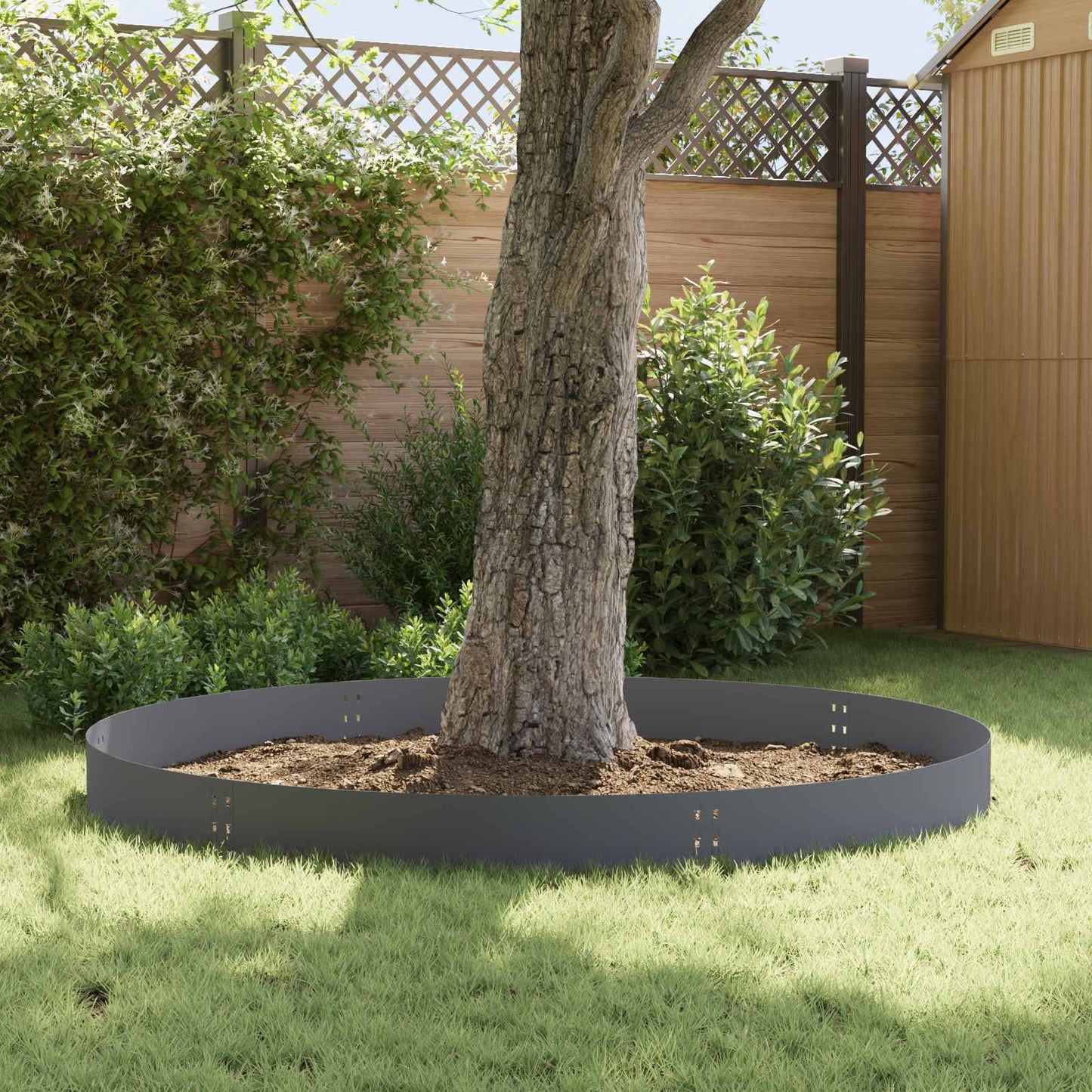 vidaXL Περίγραμμα γκαζόν 10 τμχ. 100 x 25 cm Ατσάλι Ανθρακί