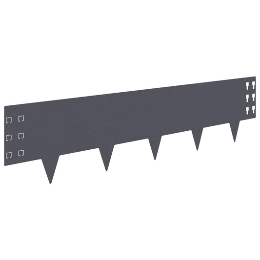 vidaXL Περίγραμμα γκαζόν 10 τμχ. 100 x 25 cm Ατσάλι Ανθρακί