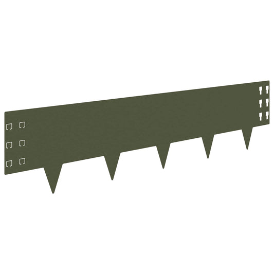 vidaXL Περίγραμμα γκαζόν 10 τμχ. 100 x 25 cm Ατσάλι Λαδί