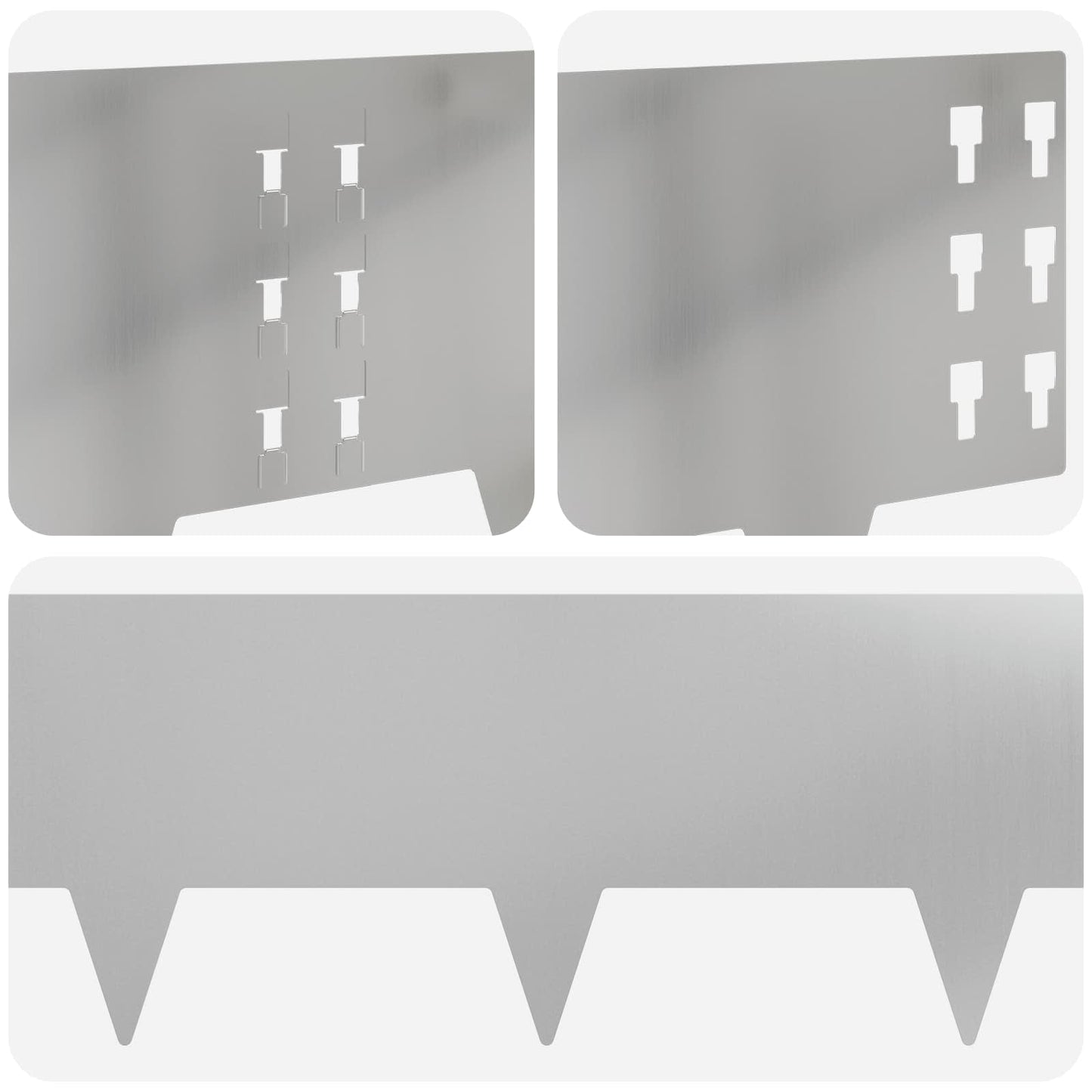 vidaXL Περίγραμμα γκαζόν 10 τμχ. 100 x 25 cm Ατσάλι Ασημί