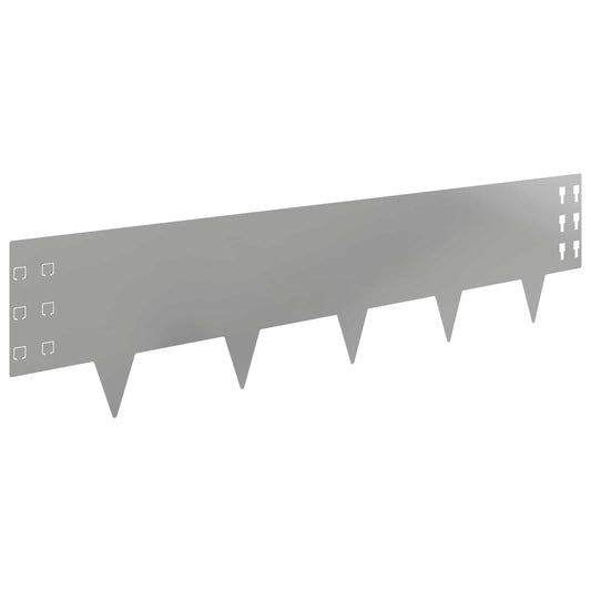 vidaXL Περίγραμμα γκαζόν 10 τμχ. 100 x 25 cm Ατσάλι Ασημί