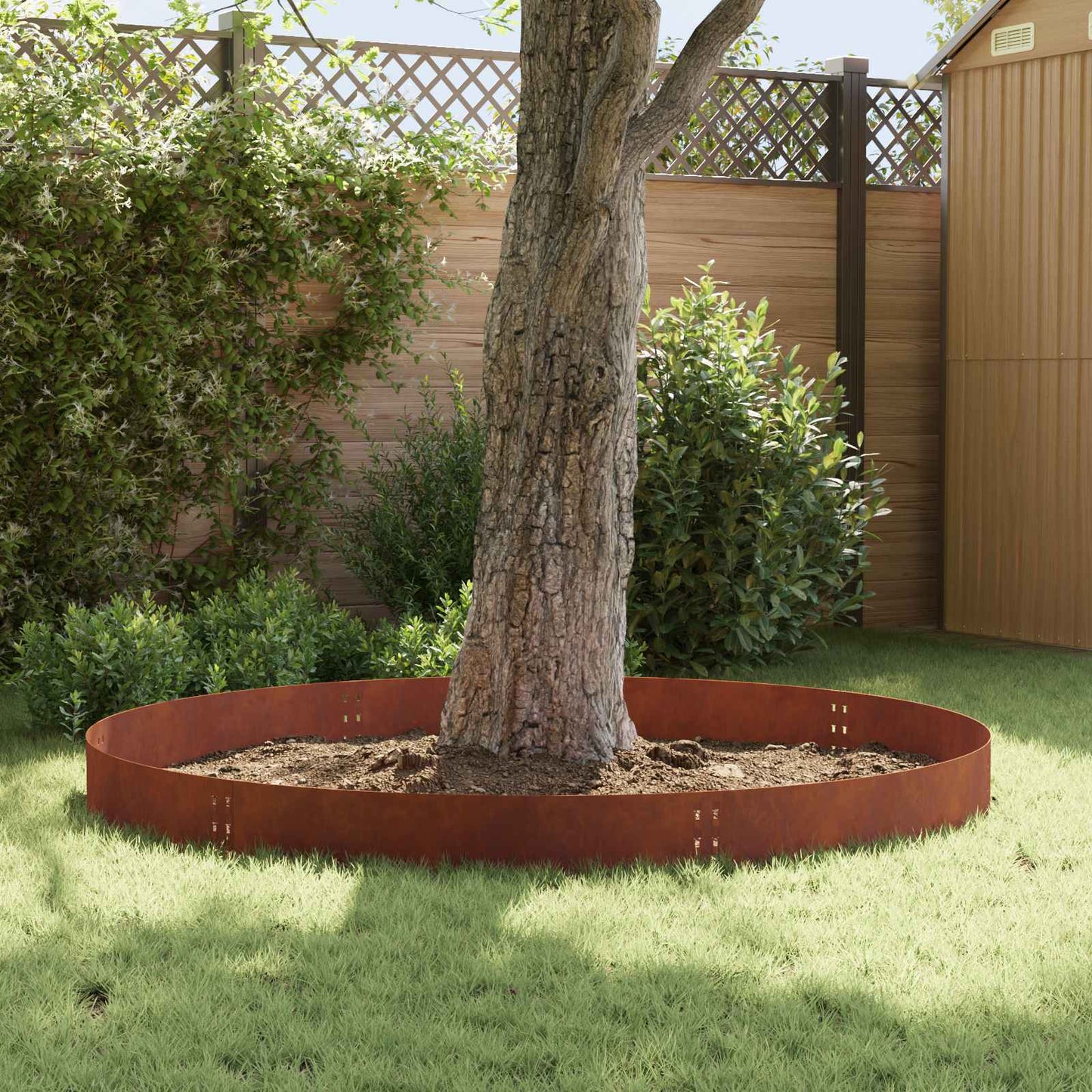 vidaXL Περίγραμμα γκαζόν 20 τμχ. 100 x 25 cm Ατσάλι Σκ rusty