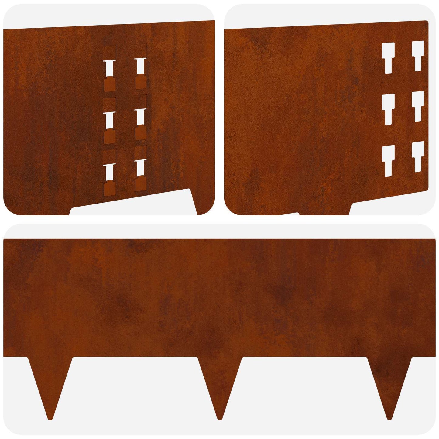 vidaXL Περίγραμμα γκαζόν 30 τμχ. 100 x 25 cm Ατσάλι Σκ rusty