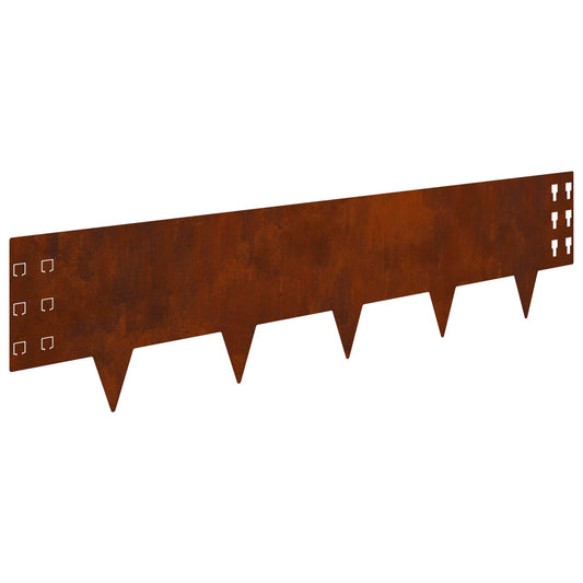 vidaXL Περίγραμμα γκαζόν 30 τμχ. 100 x 25 cm Ατσάλι Σκ rusty