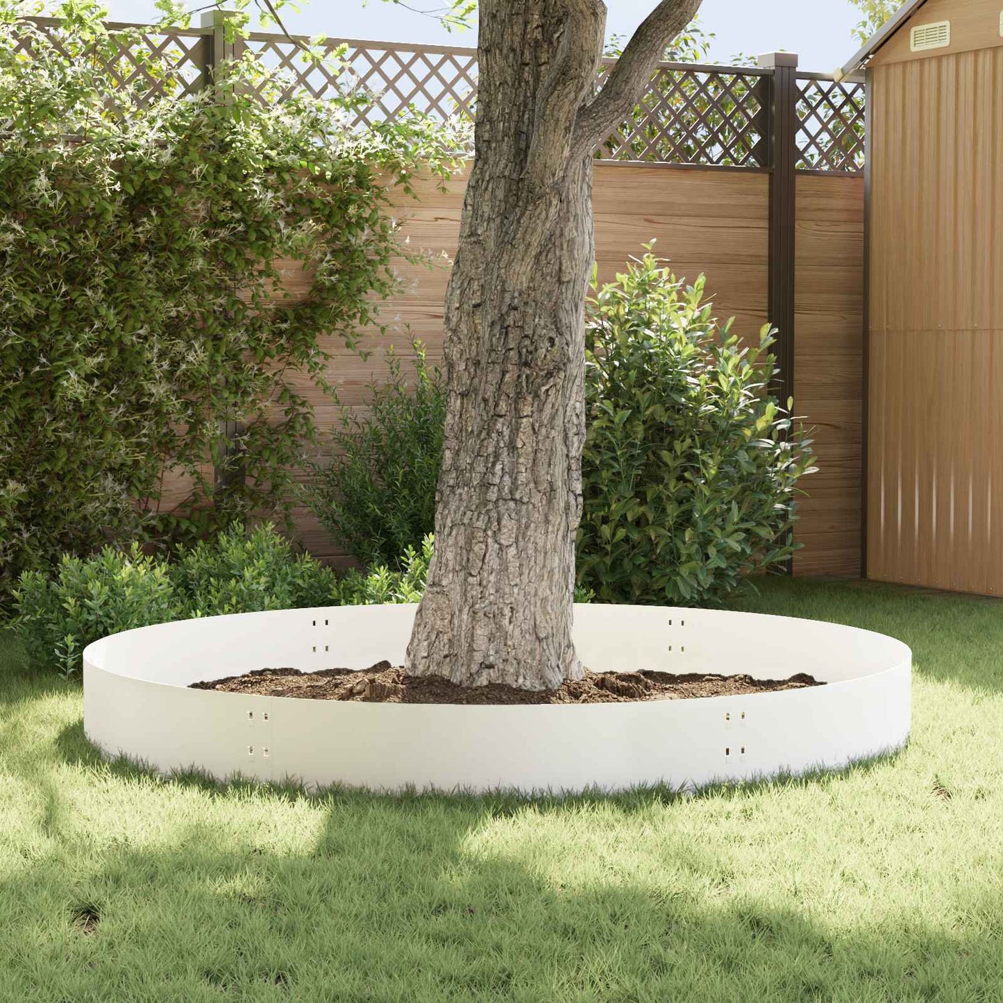 vidaXL Περίγραμμα γκαζόν 20 τμχ. 100 x 30 cm Ατσάλι Λευκό