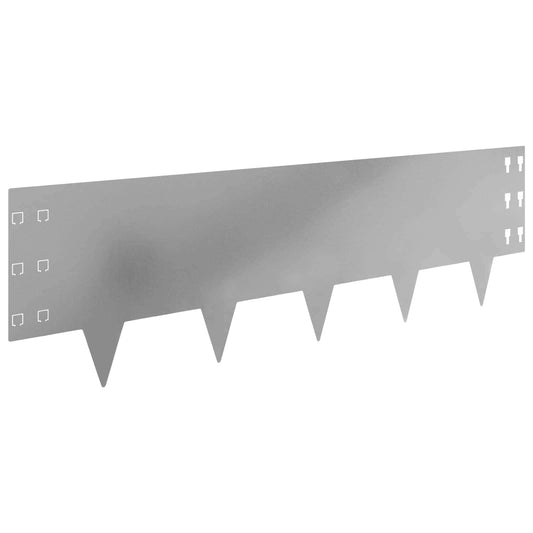 vidaXL Περίγραμμα γκαζόν 10 τμχ. 100 x 30 cm Ατσάλι Ασημί