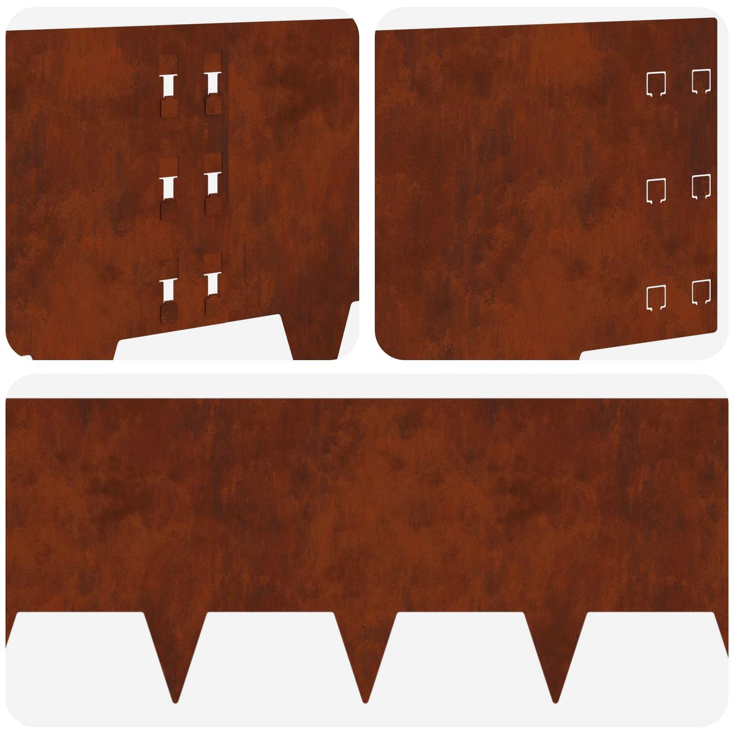 vidaXL Περίγραμμα γκαζόν 10 τμχ. 100 x 30 cm Ατσάλι Σκ rusty