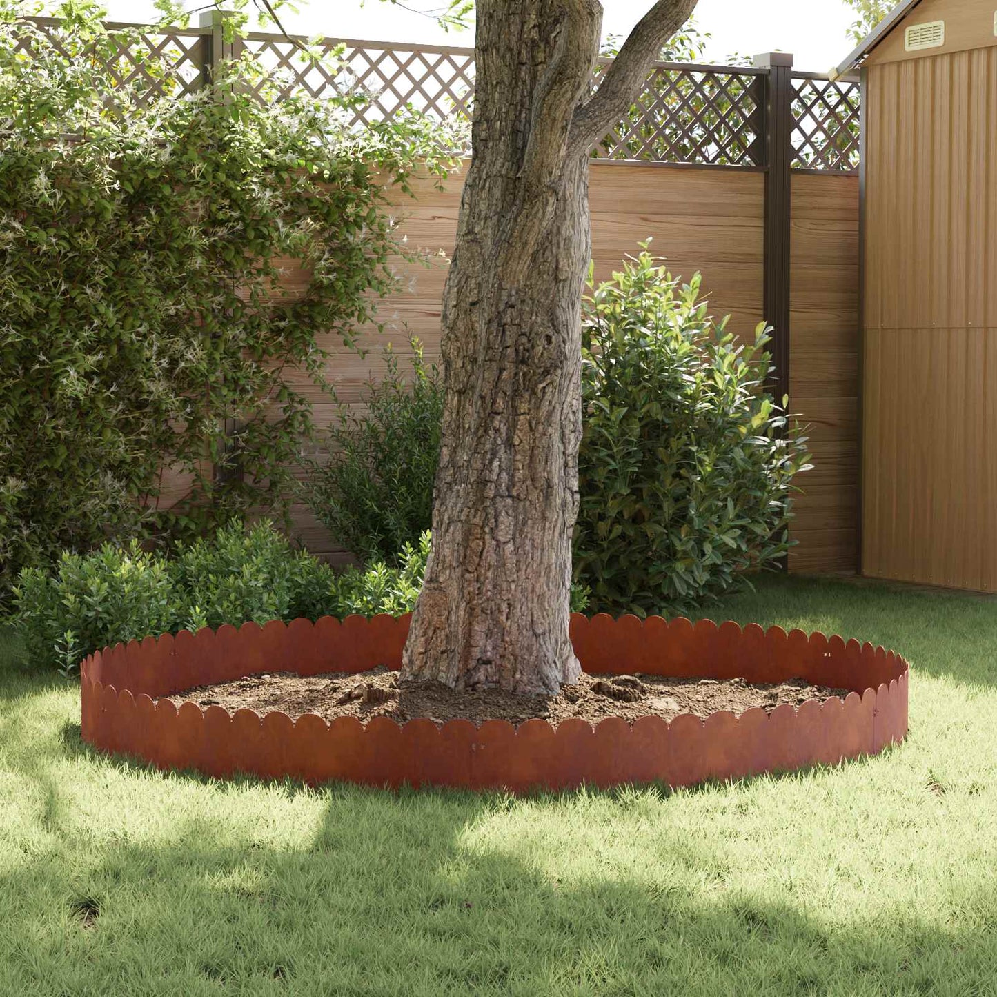 vidaXL Περίγραμμα γκαζόν 30 τμχ. 103 x 25 εκ Ατσάλι Σκ rusty