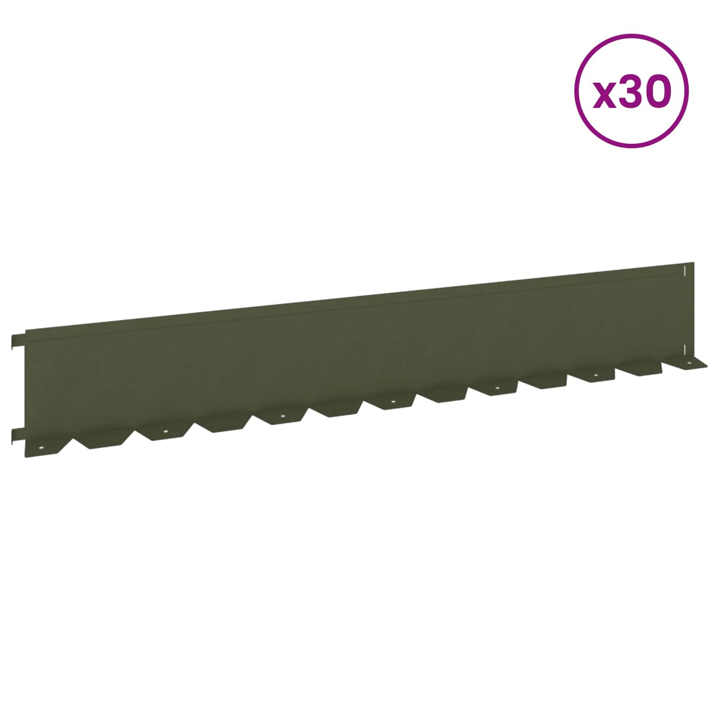 vidaXL Περίγραμμα γκαζόν 30 τμχ. 102 x 15 x 4 εκ. Ατσάλι Λαδί