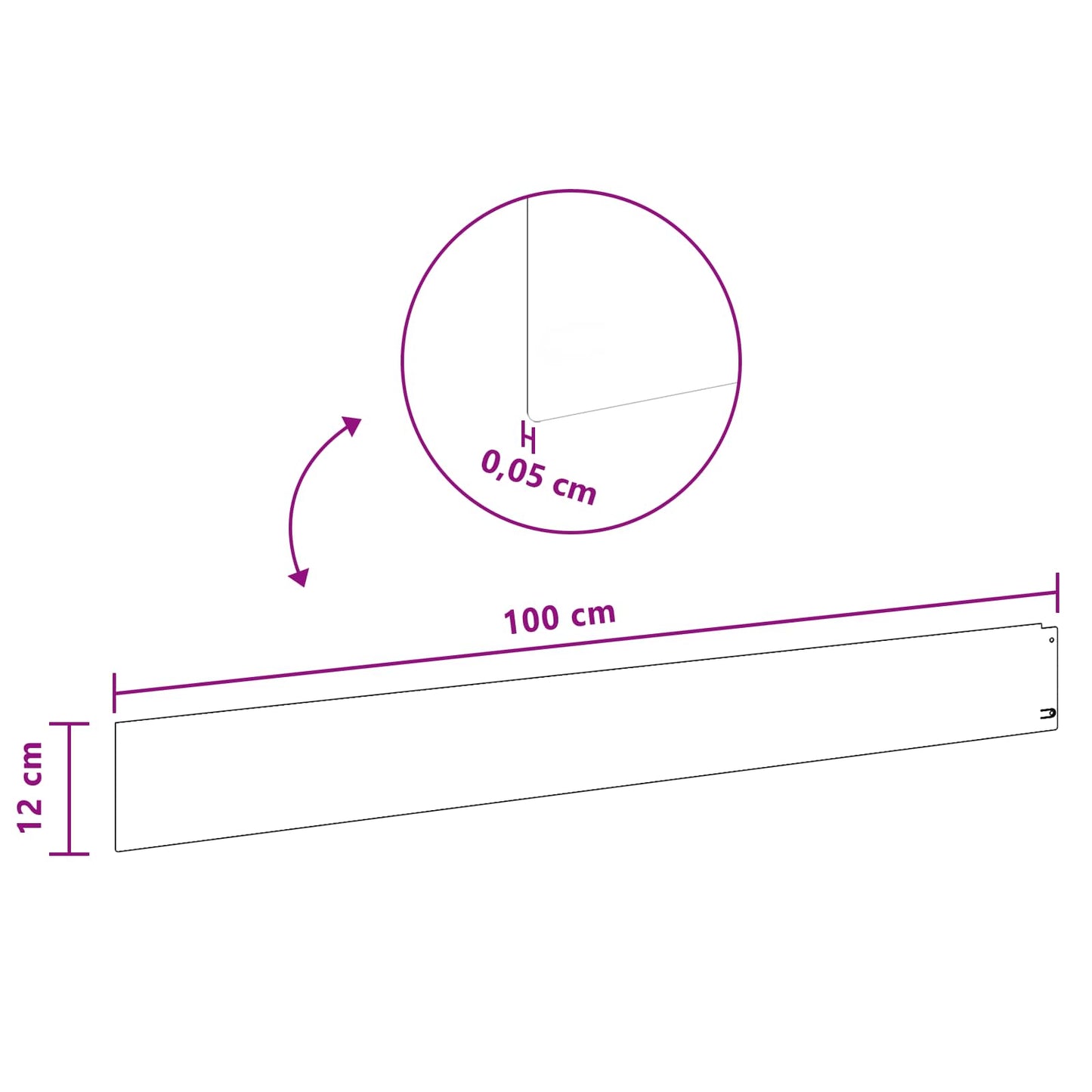 vidaXL Περίγραμμα γκαζόν 30 τμχ. 100 x 12 cm Ατσάλι Λευκό