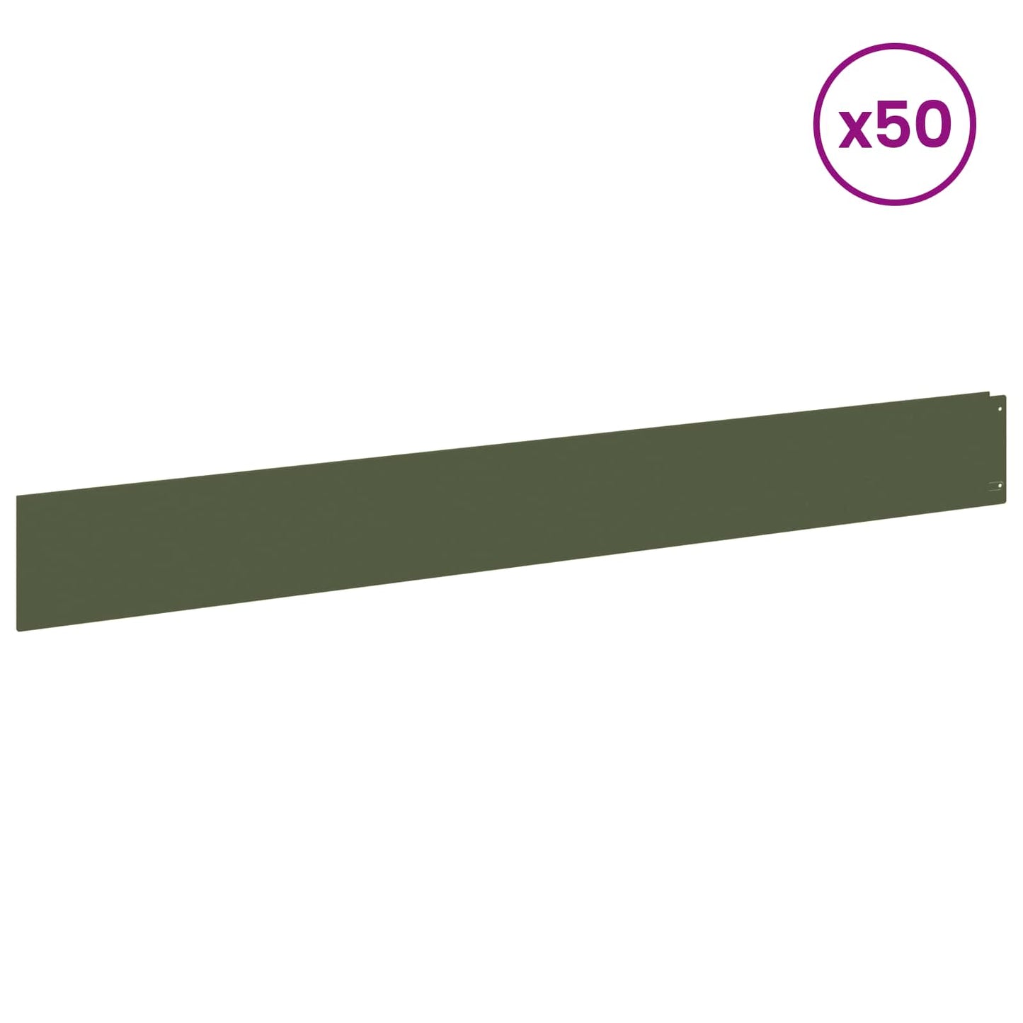 vidaXL Περίγραμμα γκαζόν 50 pcs 100 x 12 cm Ατσάλι Λαδί