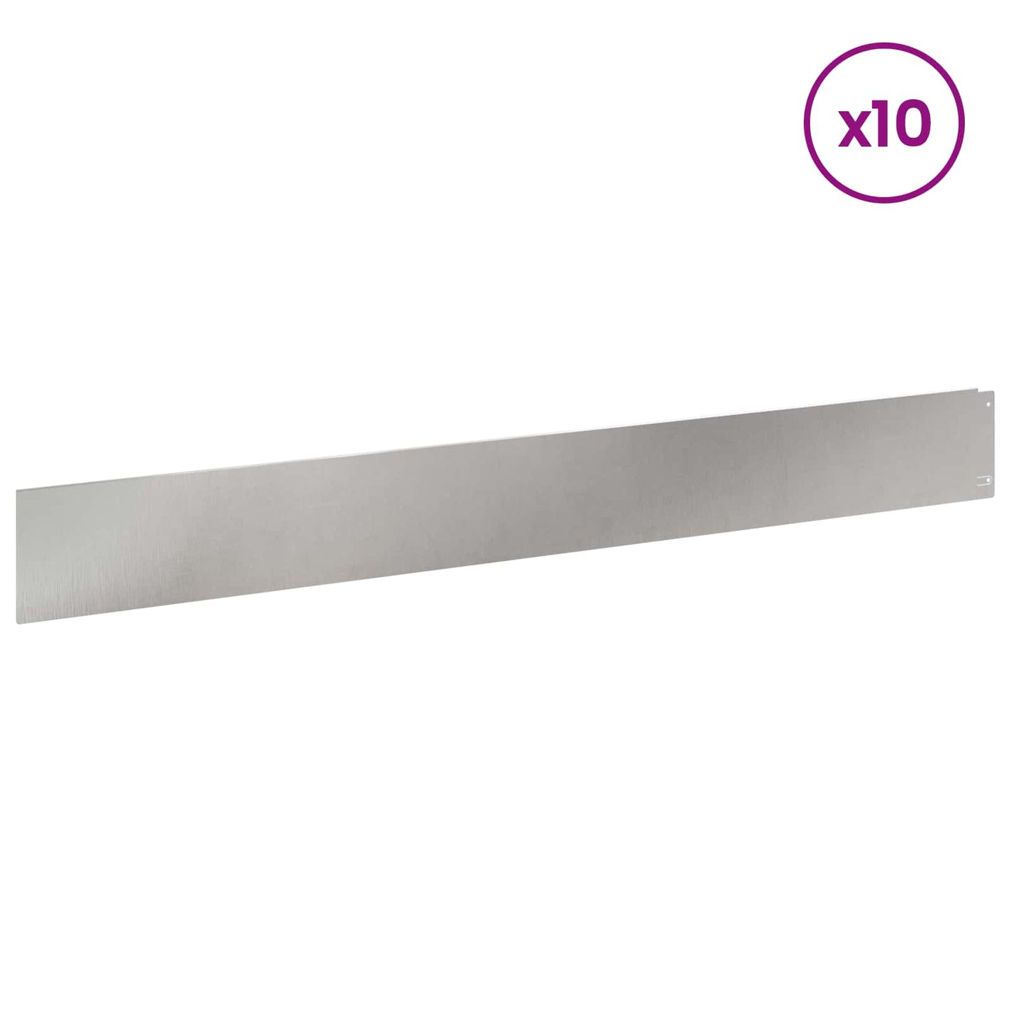 vidaXL Περίγραμμα γκαζόν 10 τμχ. 100 x 12 cm Ατσάλι Ασημί