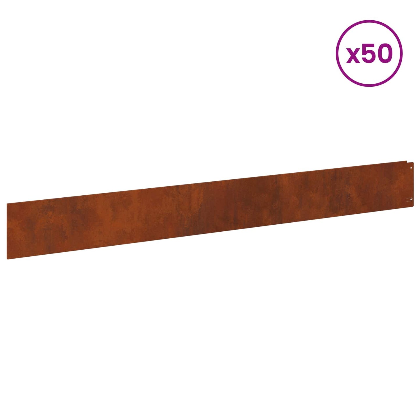 vidaXL Περίγραμμα γκαζόν 50 τμχ. 100 x 12 cm Ατσάλι Σκ rusty
