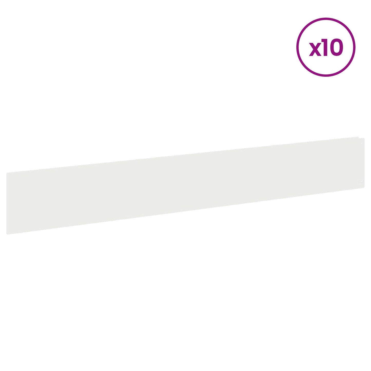 vidaXL Περίγραμμα γκαζόν 10 τμχ. 100 x 15 cm Ατσάλι Λευκό