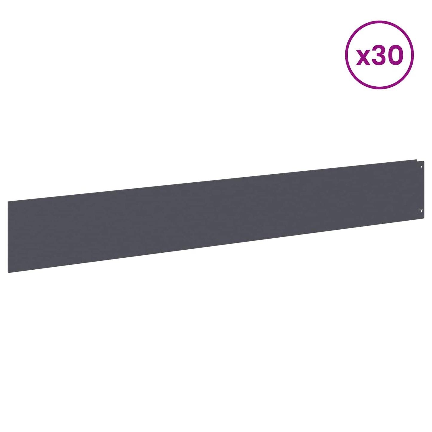 vidaXL Περίγραμμα γκαζόν 30 τμχ. 100 x 15 cm Ατσάλι Ανθρακί