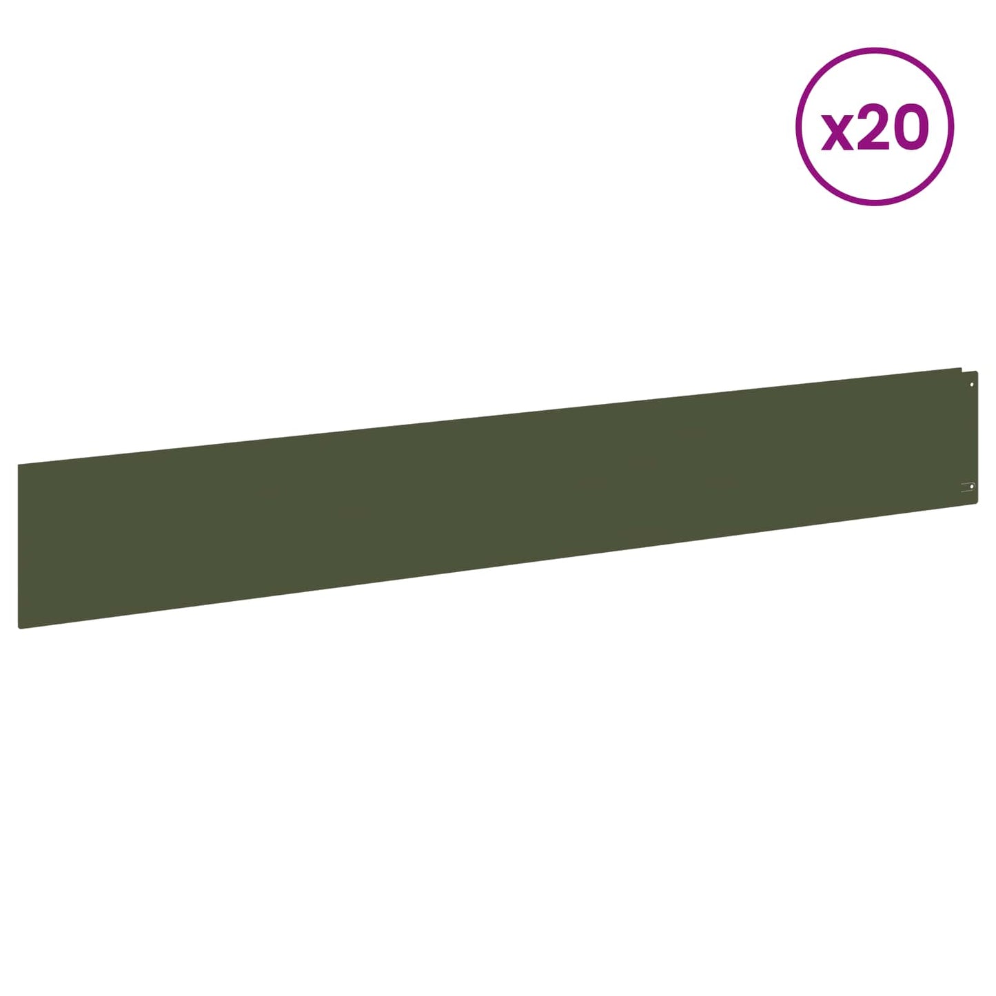 vidaXL Περίγραμμα γκαζόν 20 τμχ. 100 x 15 cm Ατσάλι Λαδί