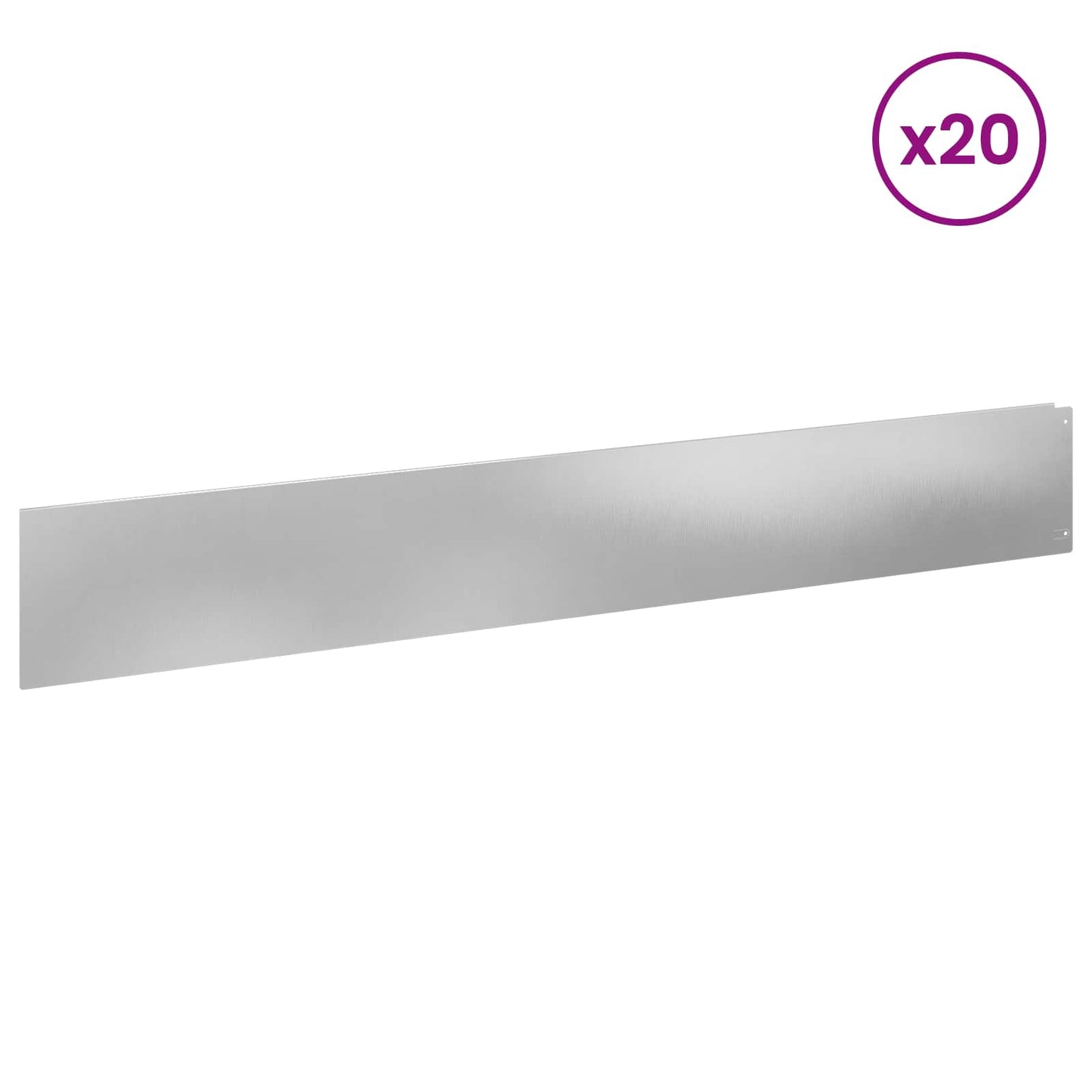 vidaXL Περίγραμμα γκαζόν 20 τμχ. 100 x 15 cm Ατσάλι Ασημί