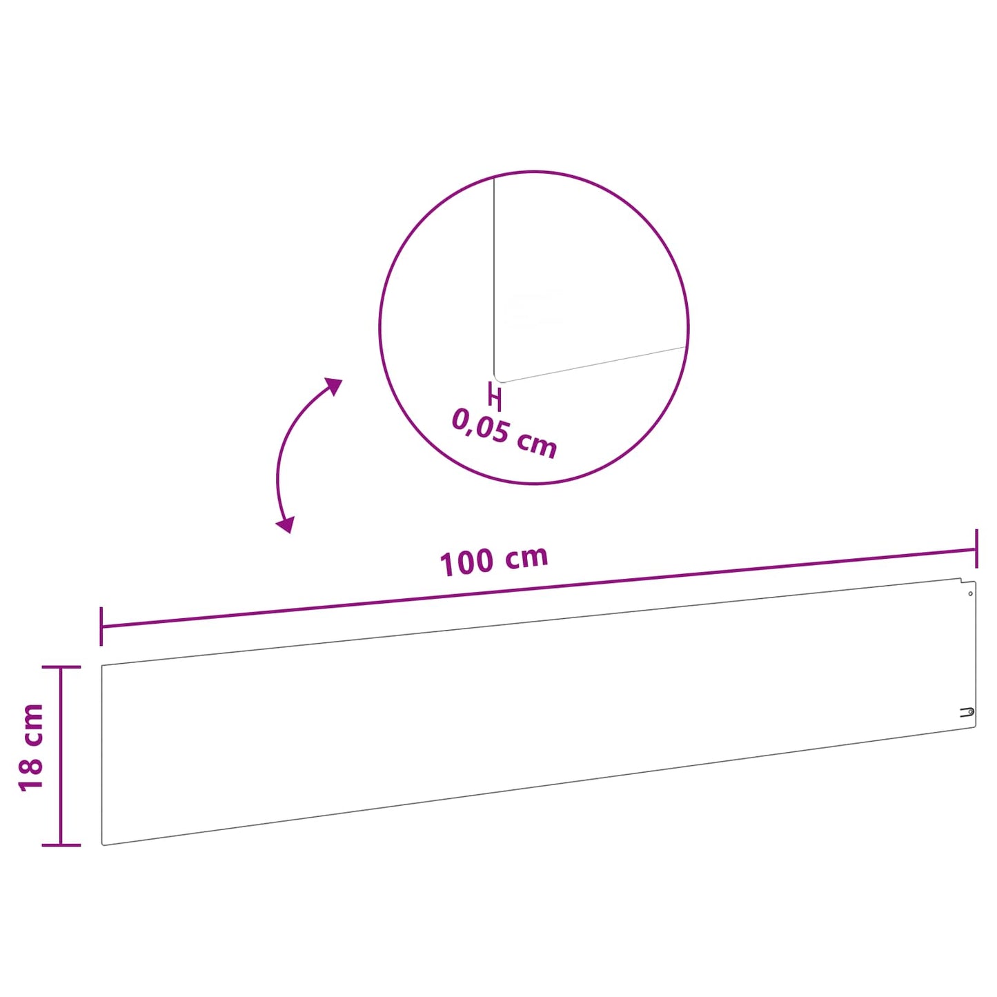 vidaXL Περίγραμμα γκαζόν 10 τμχ. 100 x 18 εκ Ατσάλι Ασημί