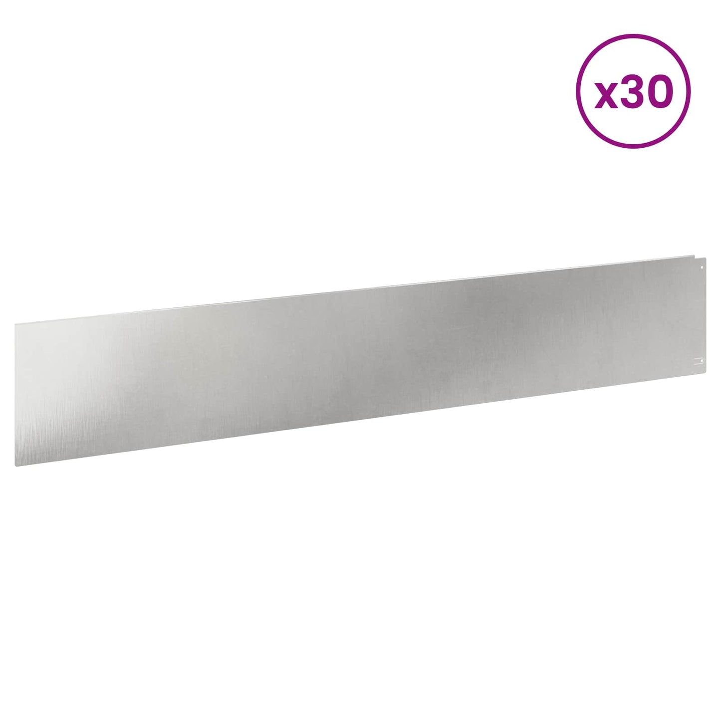 vidaXL Περίγραμμα γκαζόν 30 τμχ. 100 x 18 εκ Ατσάλι Ασημί
