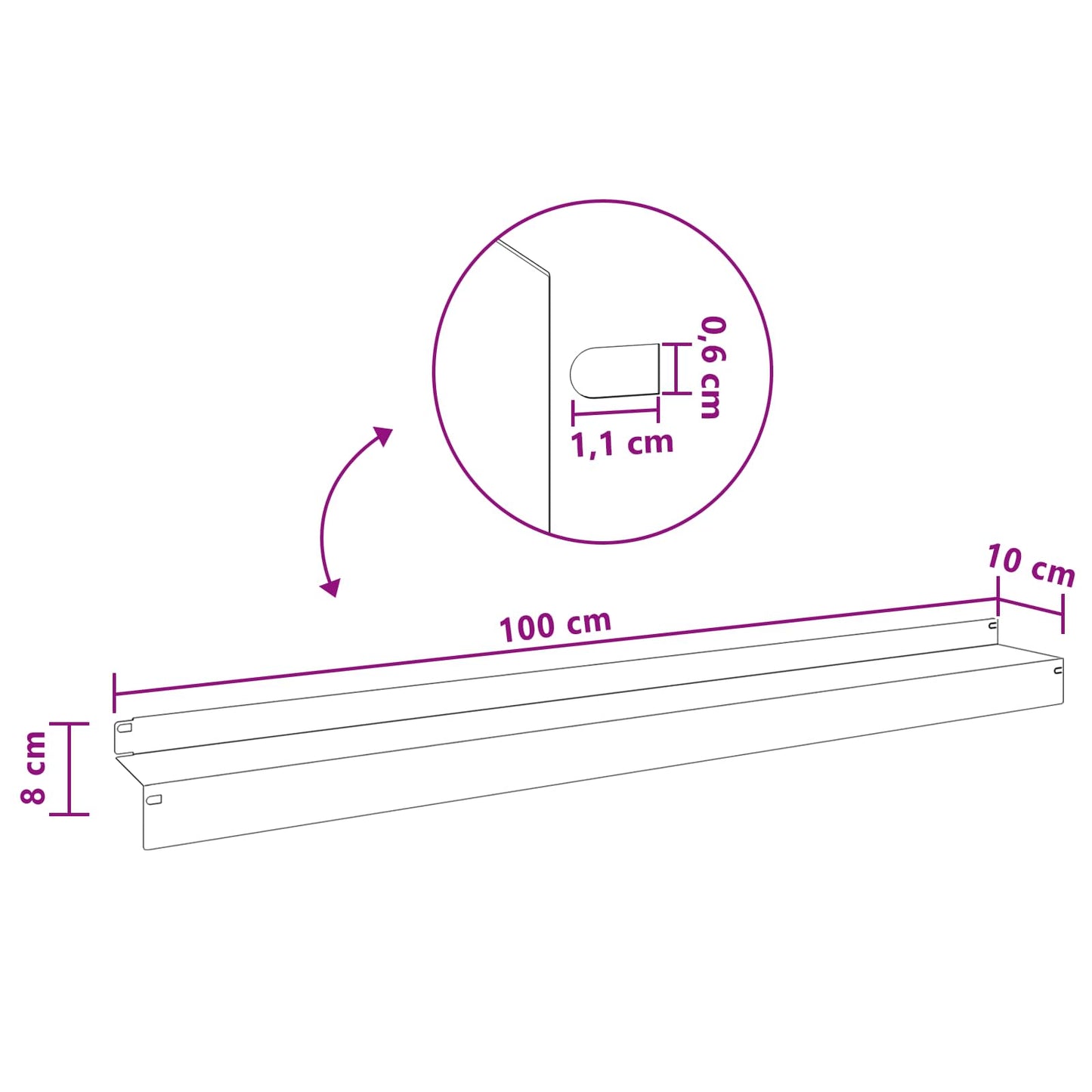 vidaXL Περίγραμμα γκαζόν 30 τμχ. 100 x 10 x 8 εκ Ατσάλι Ασημί