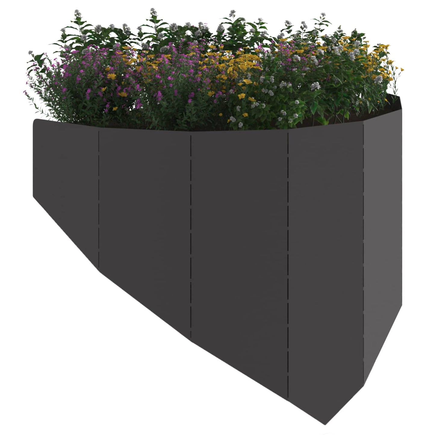 vidaXL Περίγραμμα γκαζόν 4 τμχ. 100 x 45 cm Ατσάλι Μαύρο
