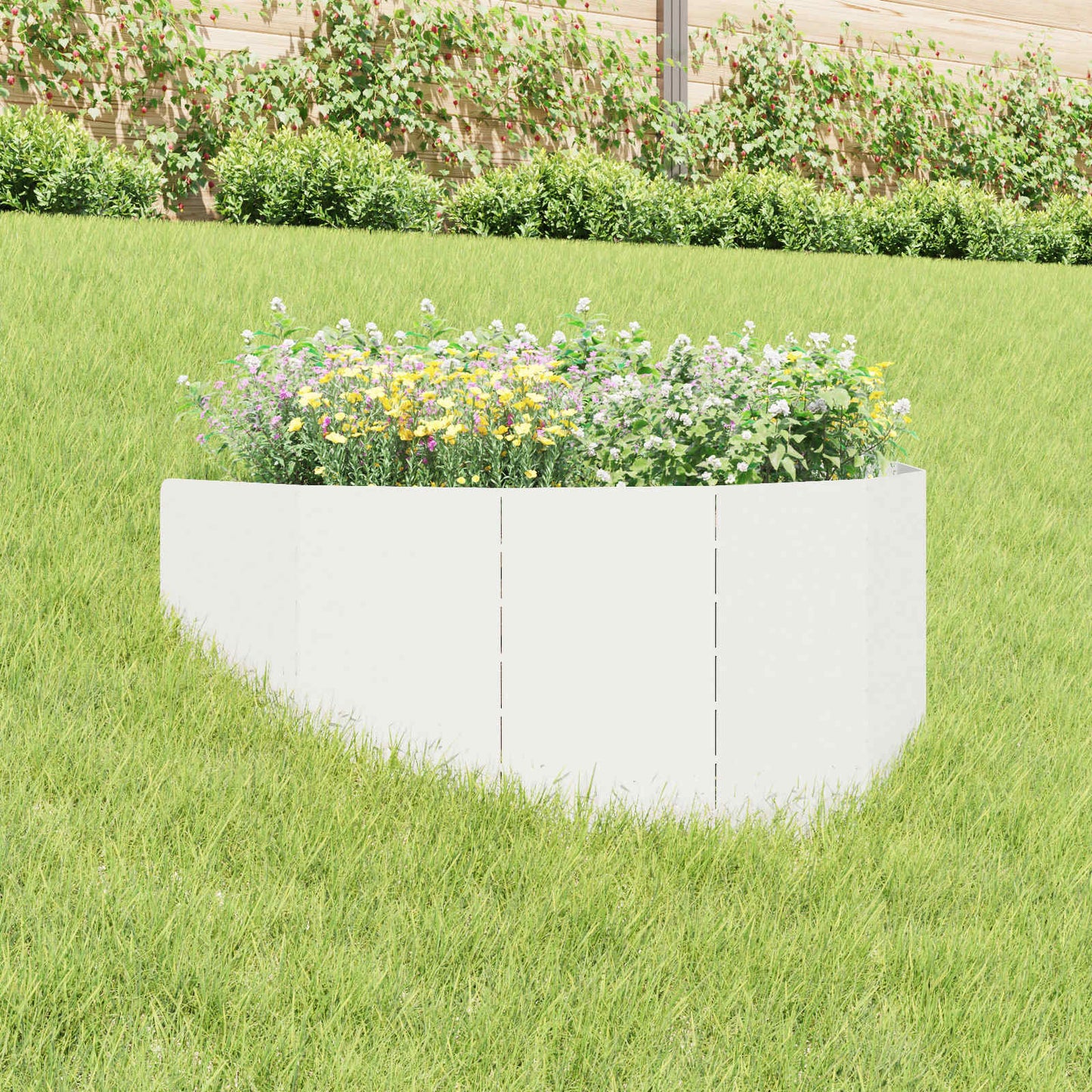 vidaXL Περίγραμμα γκαζόν 100 x 45 cm Ατσάλι Λευκό