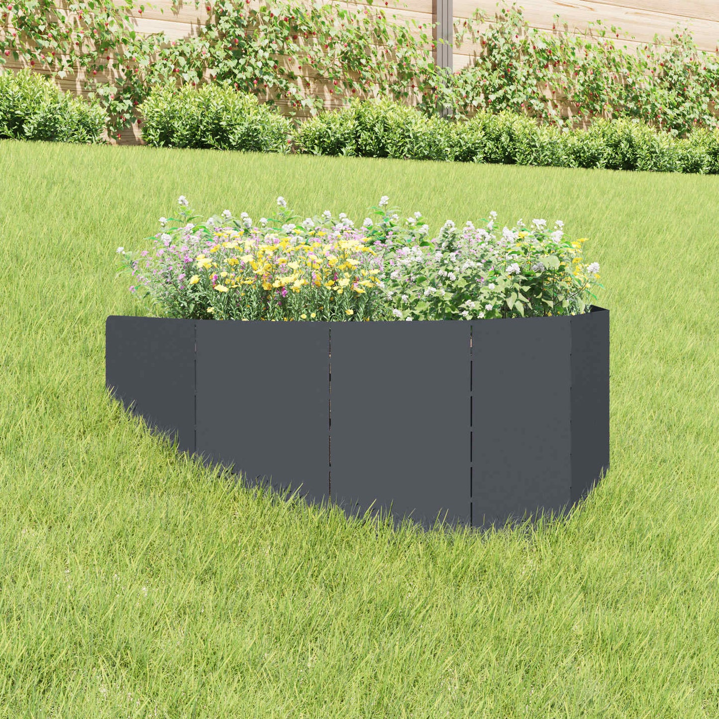 vidaXL Περίγραμμα γκαζόν 100 x 45 cm Ατσάλι Ανθρακί