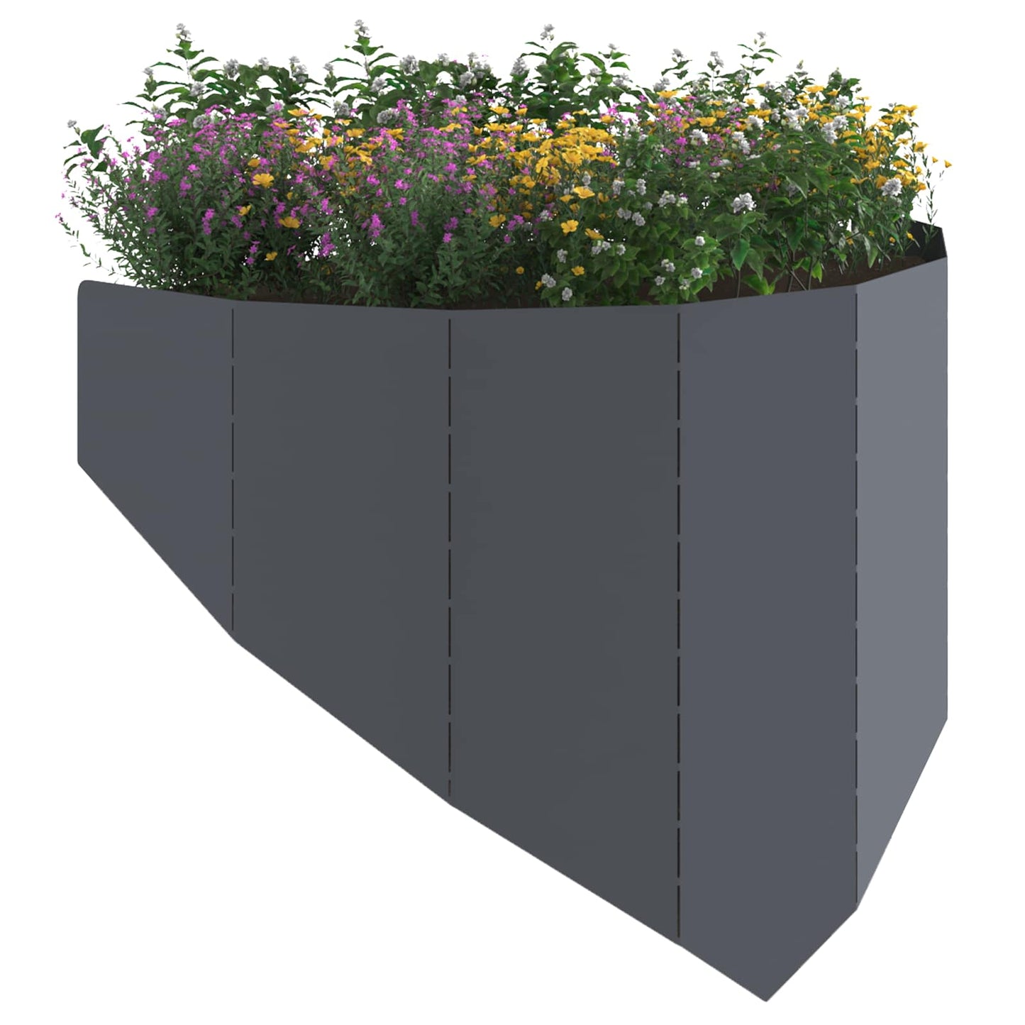vidaXL Περίγραμμα γκαζόν 100 x 45 cm Ατσάλι Ανθρακί