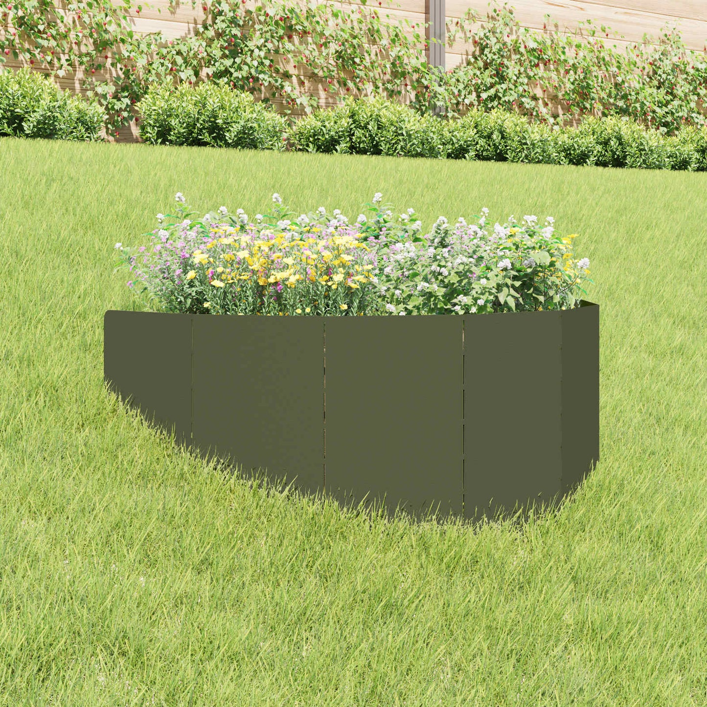 vidaXL Περίγραμμα γκαζόν 100 x 45 cm Ατσάλι Λαδί