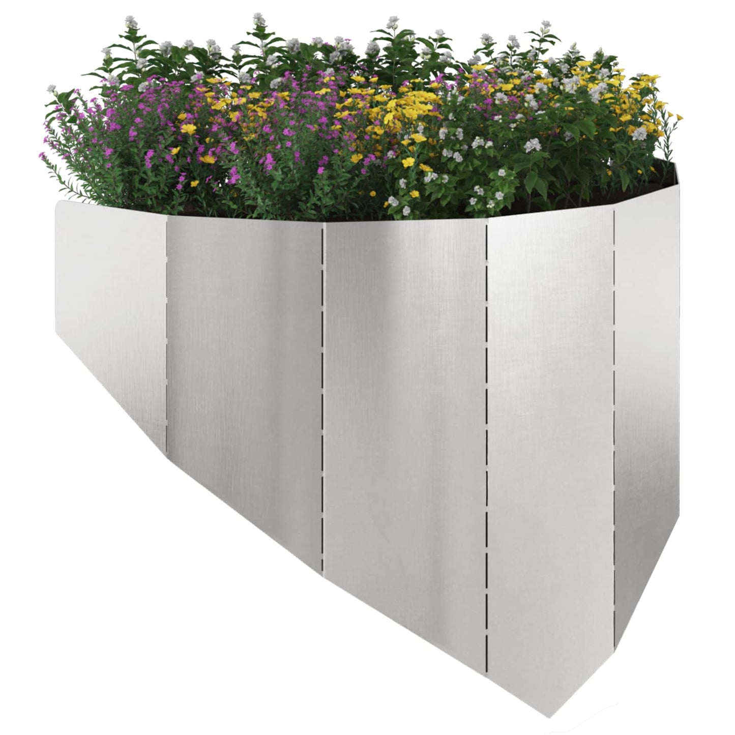 vidaXL Περίγραμμα γκαζόν 4 τμχ. 100 x 45 cm Ατσάλι Ασημί
