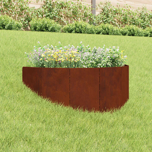 vidaXL Περίγραμμα γκαζόν 100 x 45 cm Ατσάλι Σκ rusty