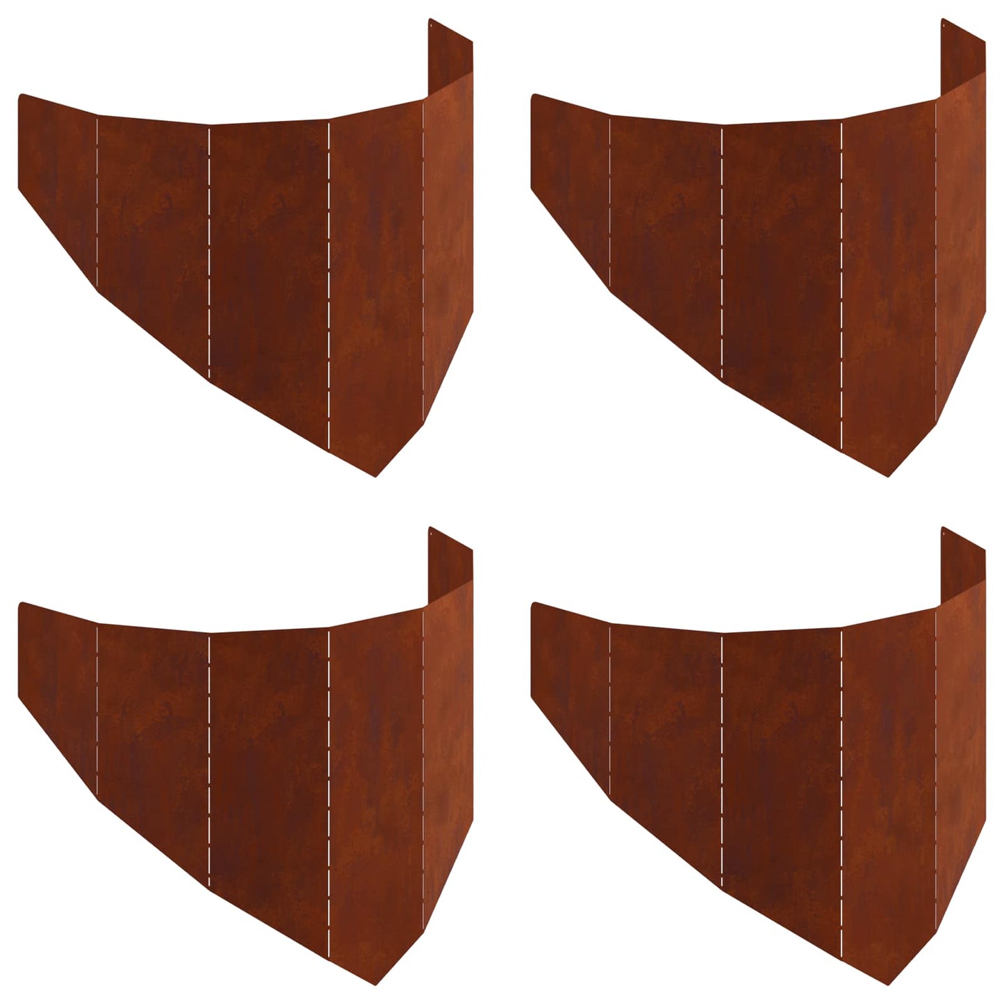 vidaXL Περίγραμμα γκαζόν 4 τμχ. 100 x 45 cm Ατσάλι Σκ rusty