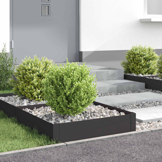 vidaXL Περίγραμμα γκαζόν 4 pcs 60 x 60 x 20 εκ Ατσάλι Μαύρο