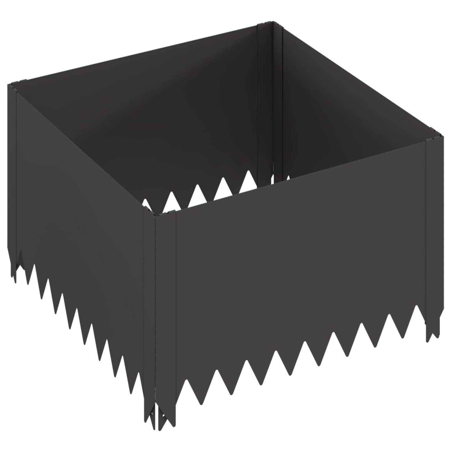 vidaXL Περίγραμμα γκαζόν 4 τμχ. 60 x 60 x 35 cm Ατσάλι Μαύρο