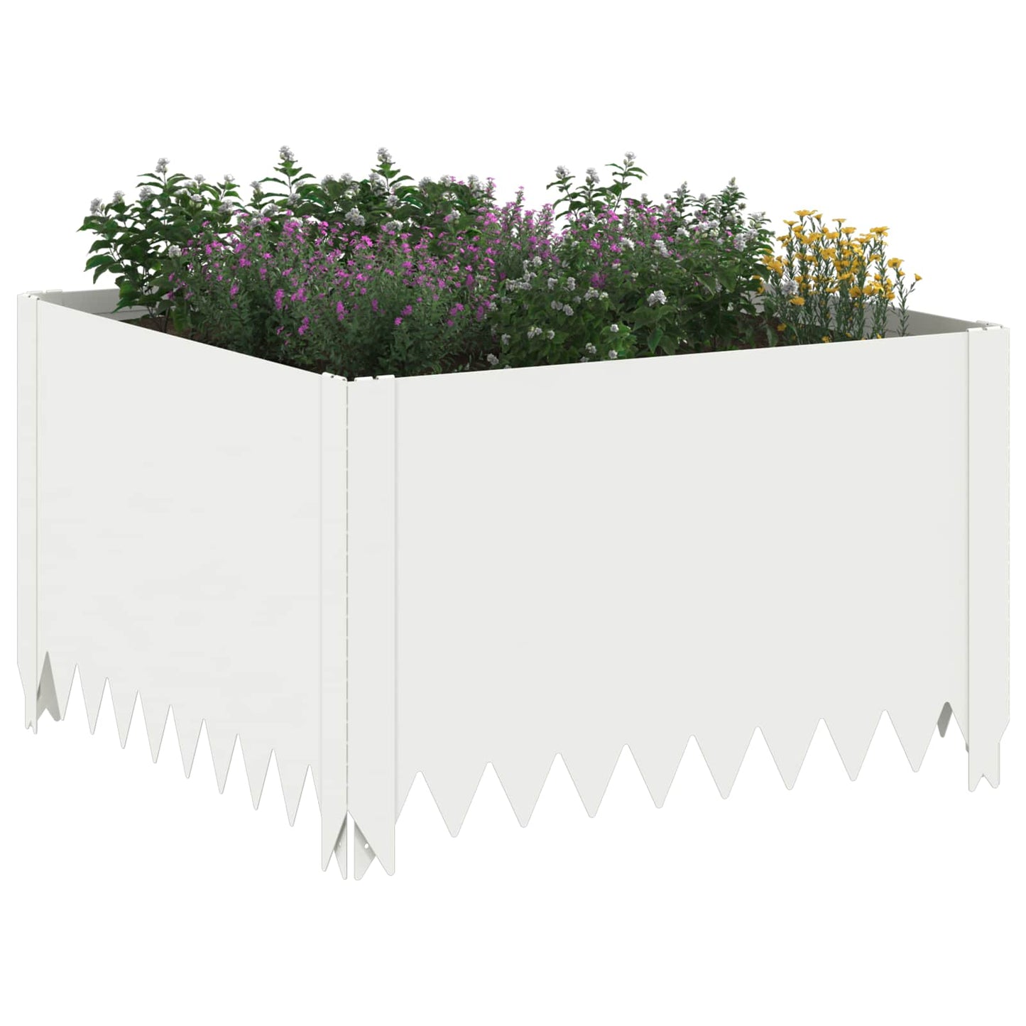 vidaXL Περίγραμμα γκαζόν 60 x 60 x 35 cm Ατσάλι Λευκό