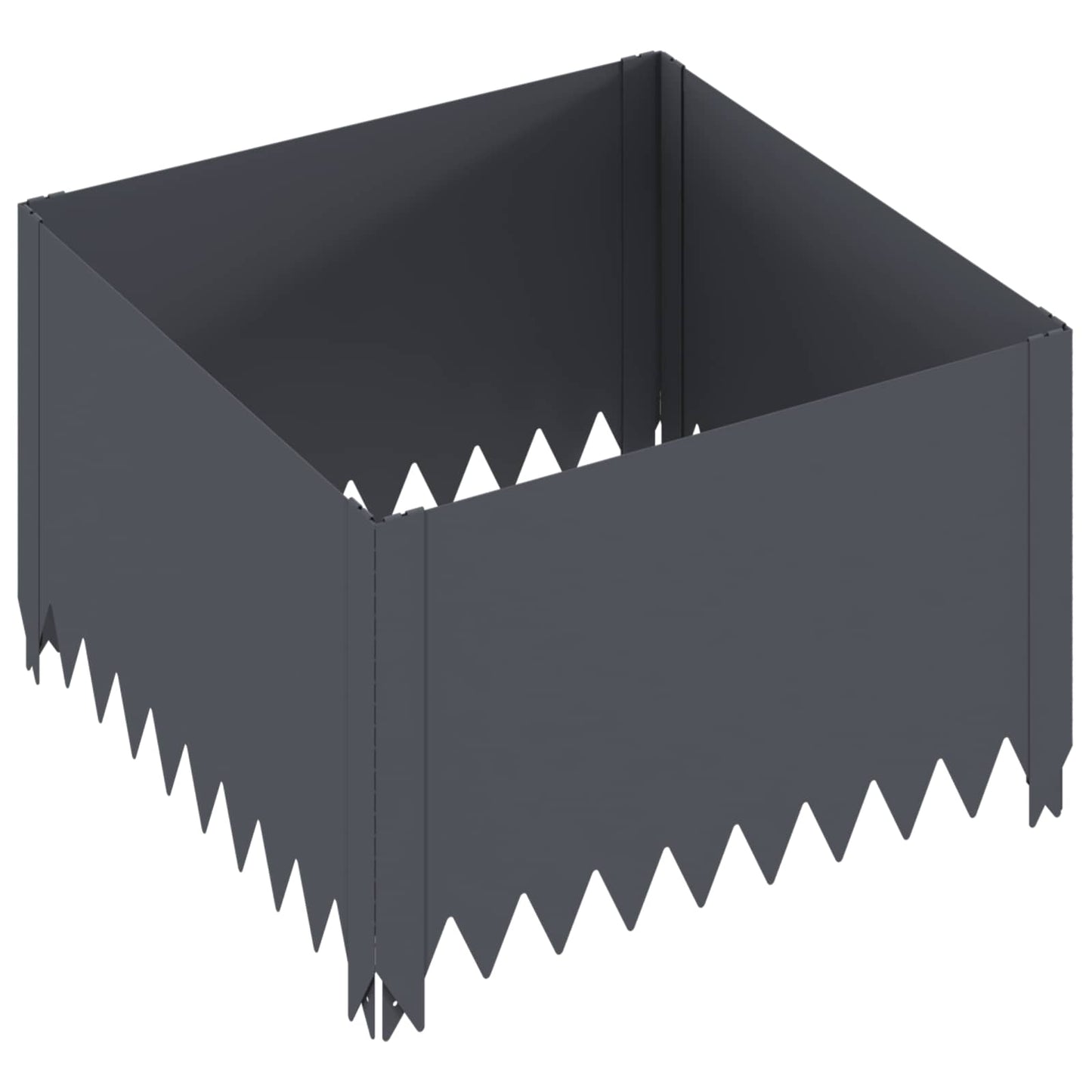 vidaXL Περίγραμμα γκαζόν 4 pcs 60 x 60 x 35 cm Ατσάλι Ανθρακί