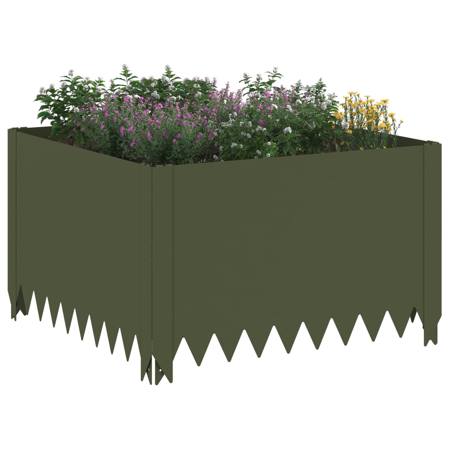 vidaXL Περίγραμμα γκαζόν 60 x 60 x 35 cm Ατσάλι Λαδί