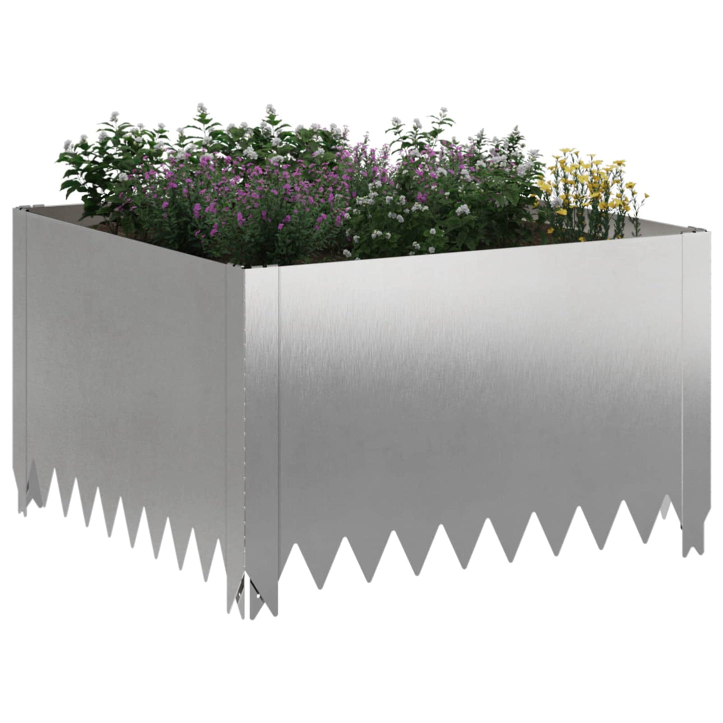 vidaXL Περίγραμμα γκαζόν 60 x 60 x 35 cm Ατσάλι Ασημί