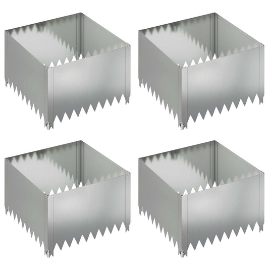 vidaXL Περίγραμμα γκαζόν 4 τμχ. 60 x 60 x 35 cm Ατσάλι Ασημί
