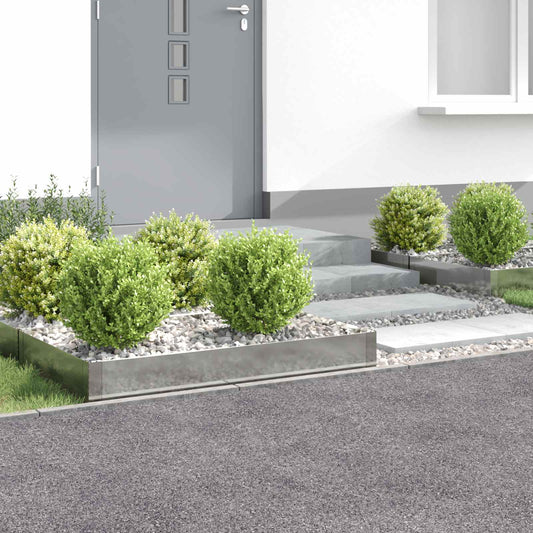 vidaXL Περίγραμμα γκαζόν 4 τμχ. 100 x 60 x 20 εκ. Ατσάλι Ασημί
