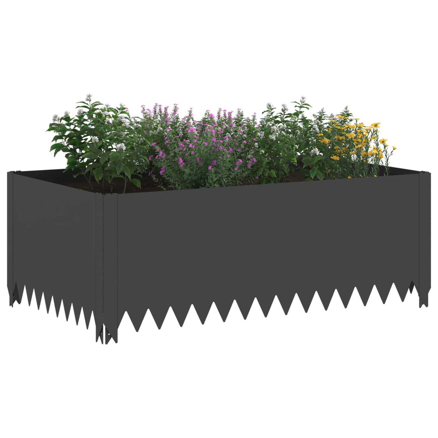 vidaXL Περίγραμμα γκαζόν 100 x 60 x 35 cm Ατσάλι Μαύρο