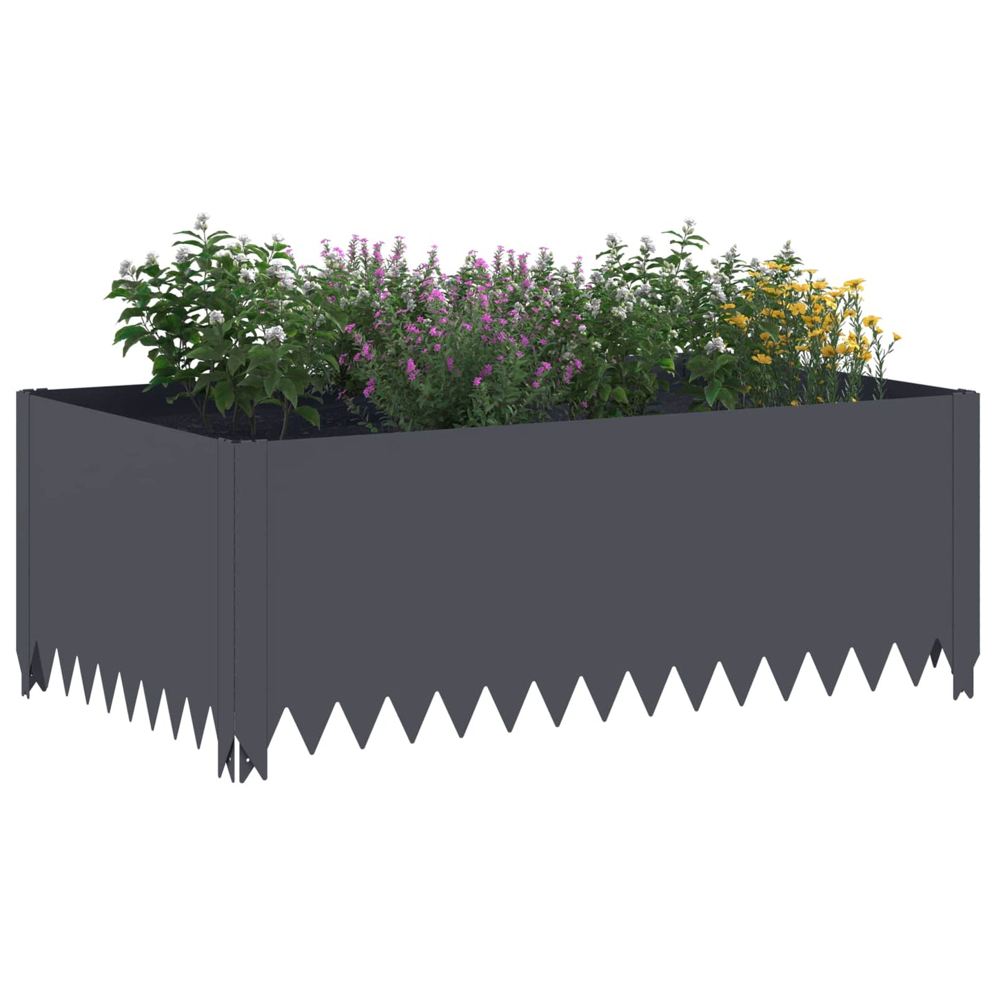 vidaXL Περίγραμμα γκαζόν 4 τμχ. 100 x 60 x 35 cm Ατσάλι Ανθρακί