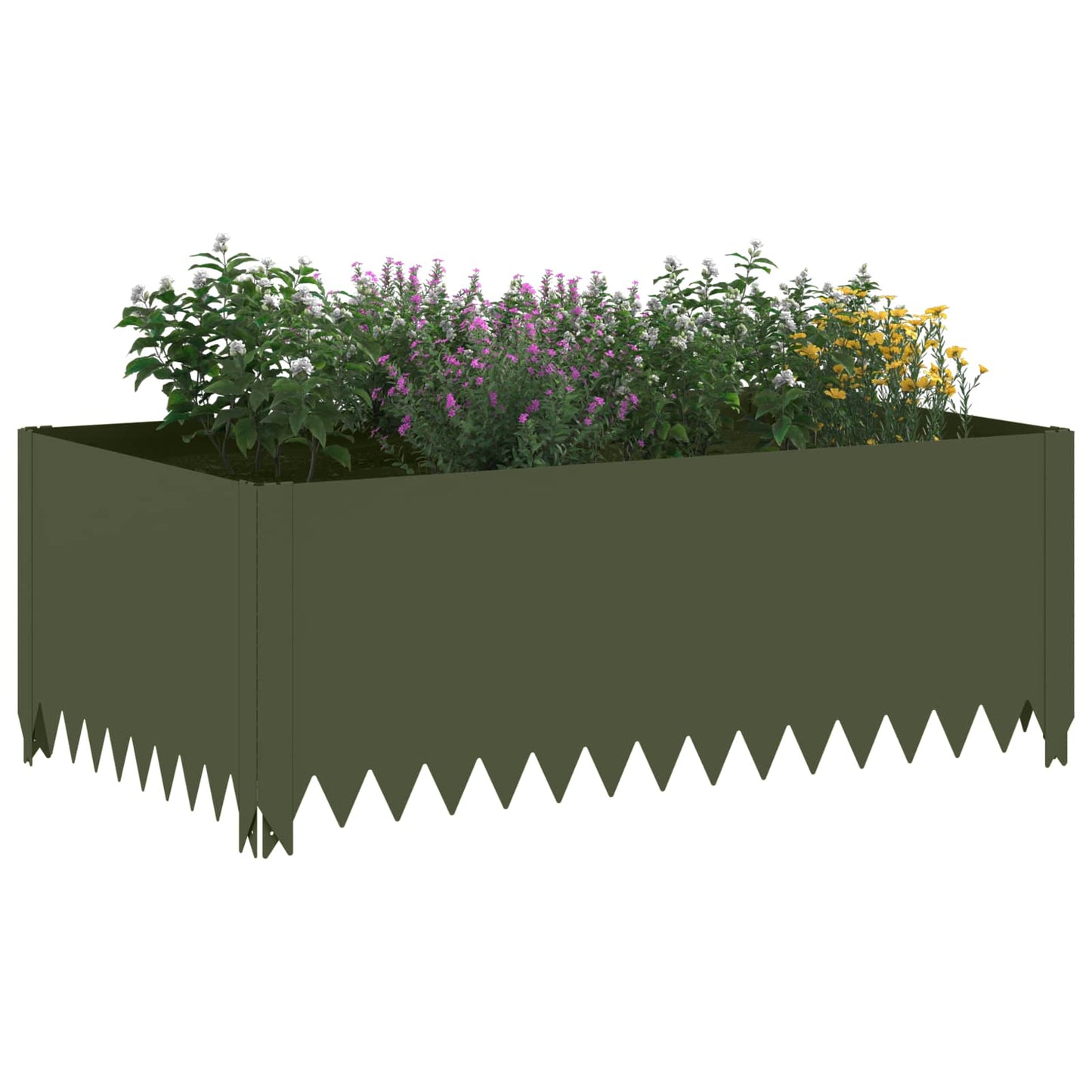 vidaXL Περίγραμμα γκαζόν 4 τμχ. 100 x 60 x 35 cm Ατσάλι Λαδί