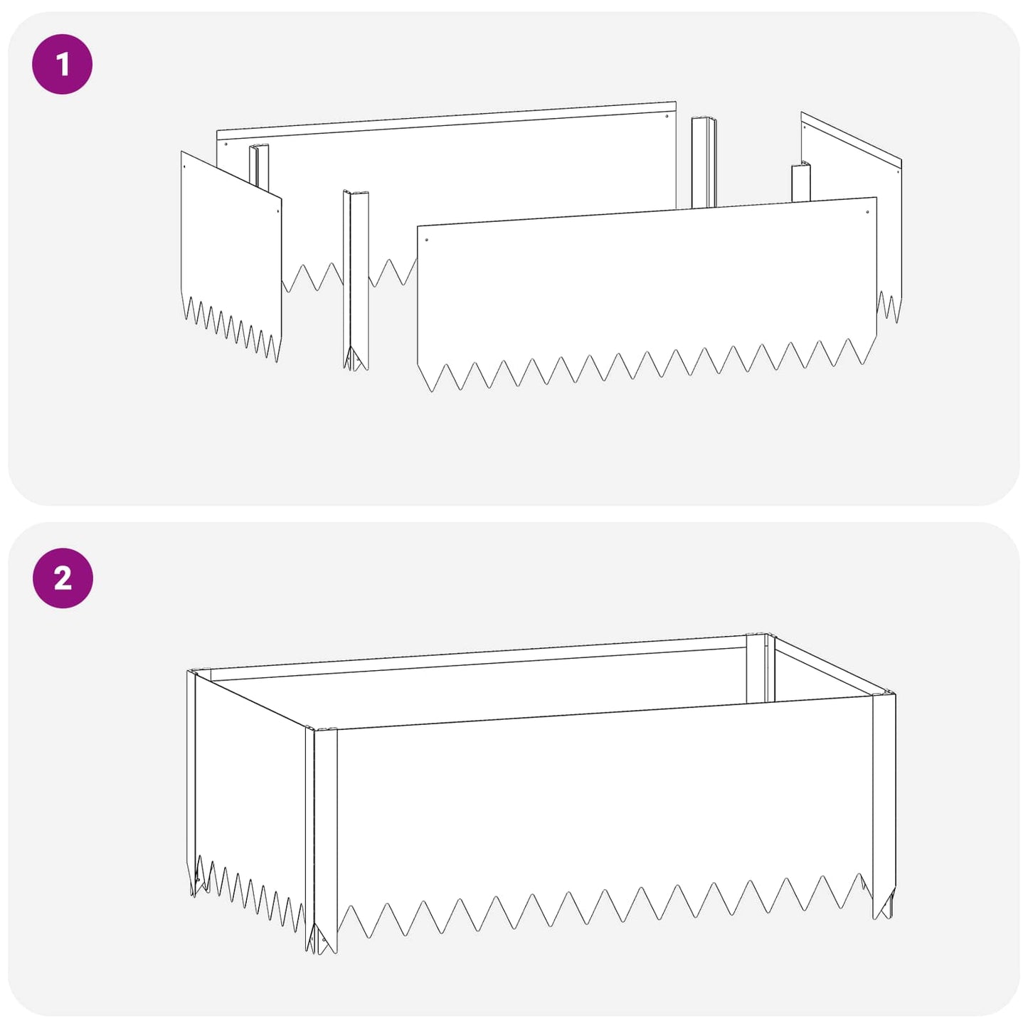 vidaXL Περίγραμμα γκαζόν 100 x 60 x 35 cm Ατσάλι Ασημί