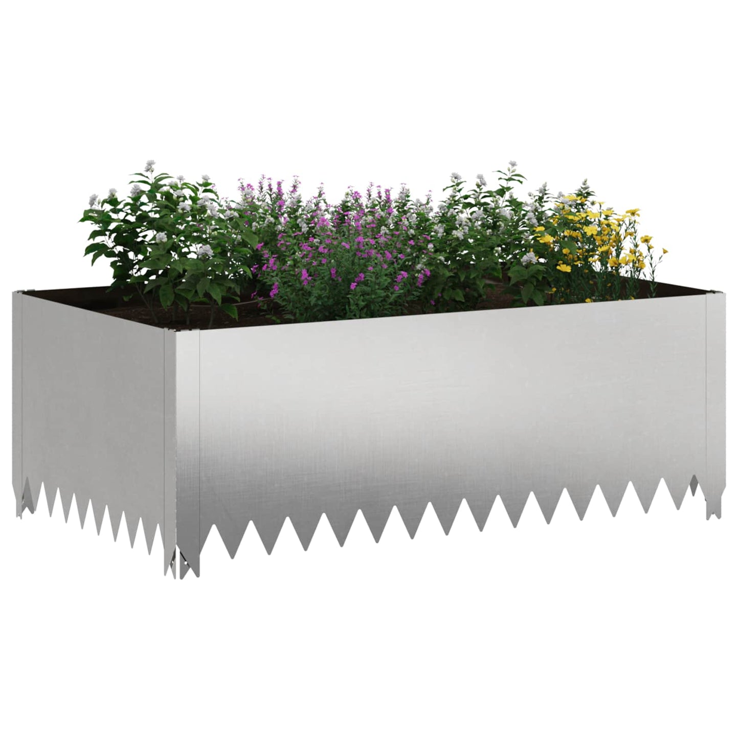vidaXL Περίγραμμα γκαζόν 100 x 60 x 35 cm Ατσάλι Ασημί