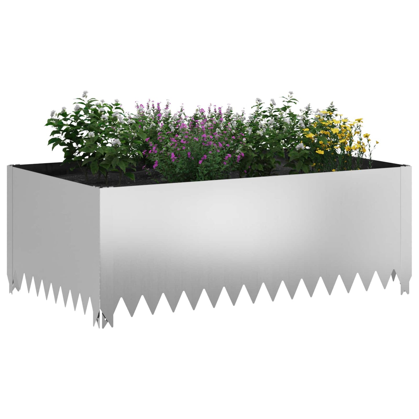 vidaXL Περίγραμμα γκαζόν 4 τμχ. 100 x 60 x 35 cm Ατσάλι Ασημί
