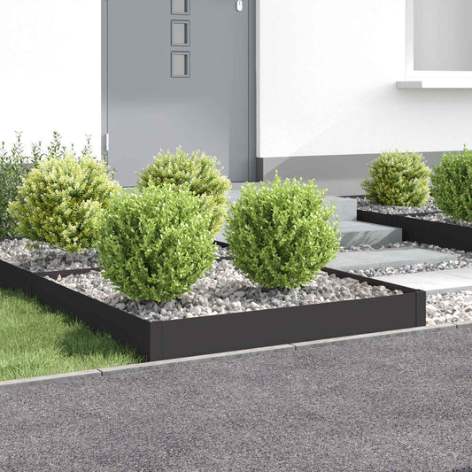 vidaXL Περίγραμμα γκαζόν 4 pcs 100 x 100 x 20 cm Ατσάλι Μαύρο